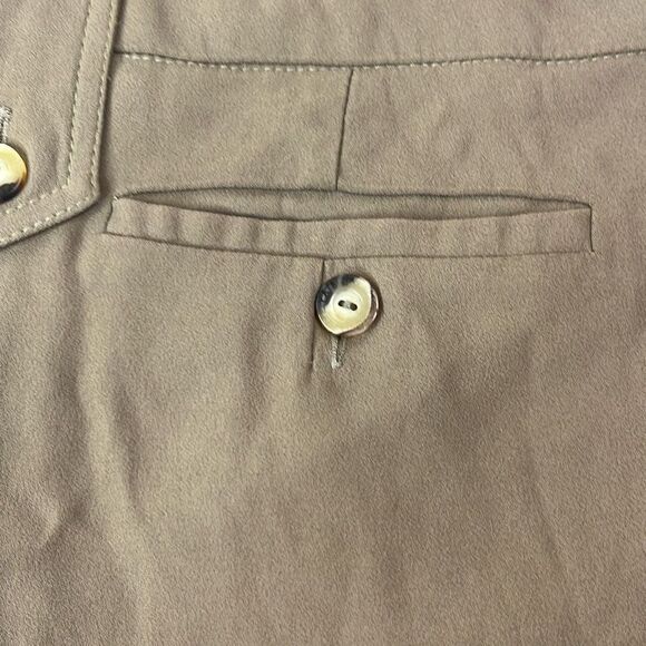 Patrizia Pepe Firenze Small IT 40 Brown High Waist Safari Pleated Shorts Pockets - Picture 6 of 10